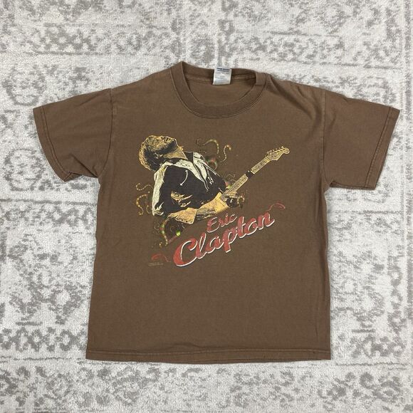 VTG Eric Clapton 2004 Men’s T Shirt Brown Short Sleeve Shirt Size Large - Picture 1 of 6